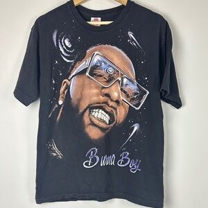 Burna Boy One Night in Space Black Graphic Tee - Size Medium